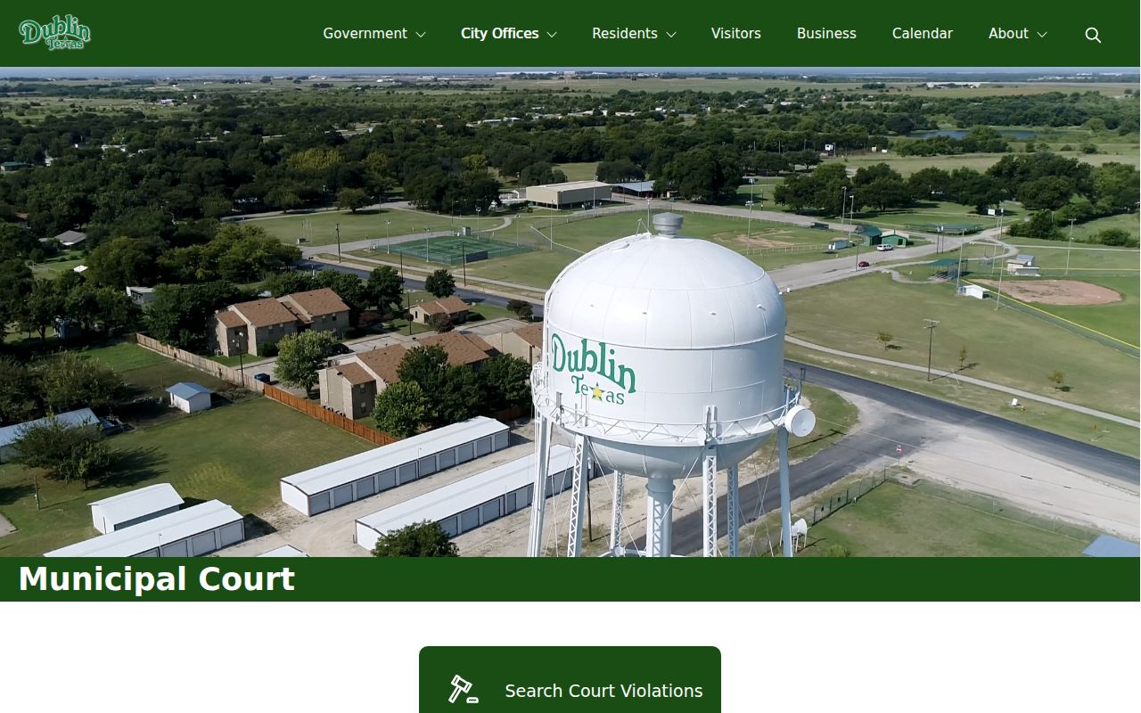 Dublin Erath County municipal court record office page