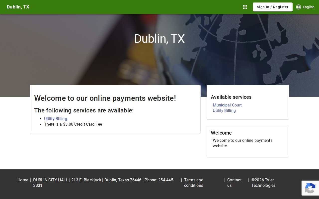 Dublin Erath County court records and municipal online services